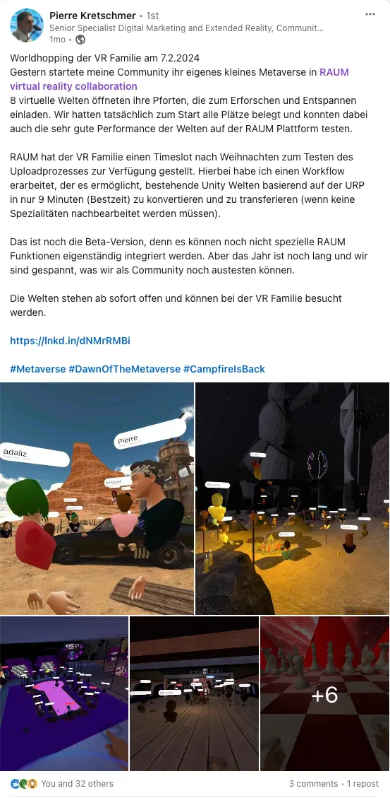 Worldhopping der VR 