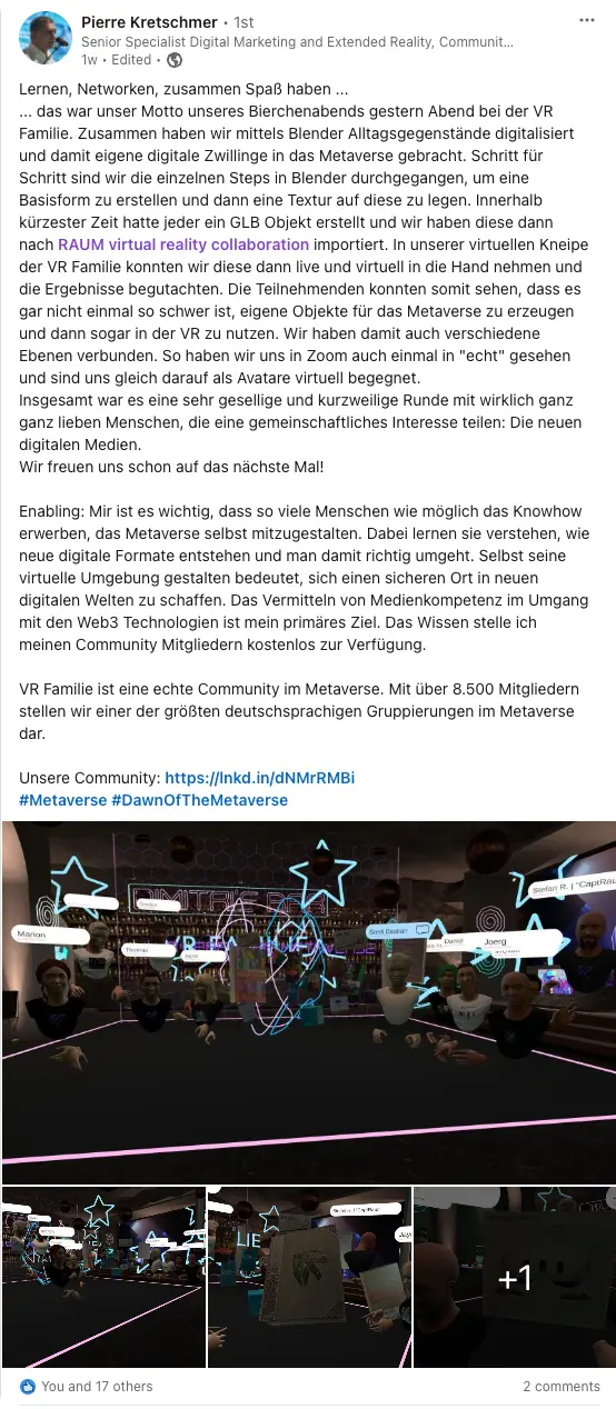 Lernen, Networken, zusammen Spaß haben ...