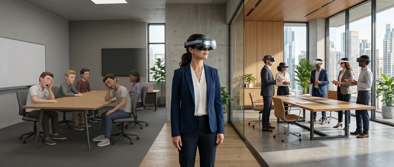 Symbolic image for the Meta Horizon Workrooms shutdown and the migration to RAUM virtual collaboration