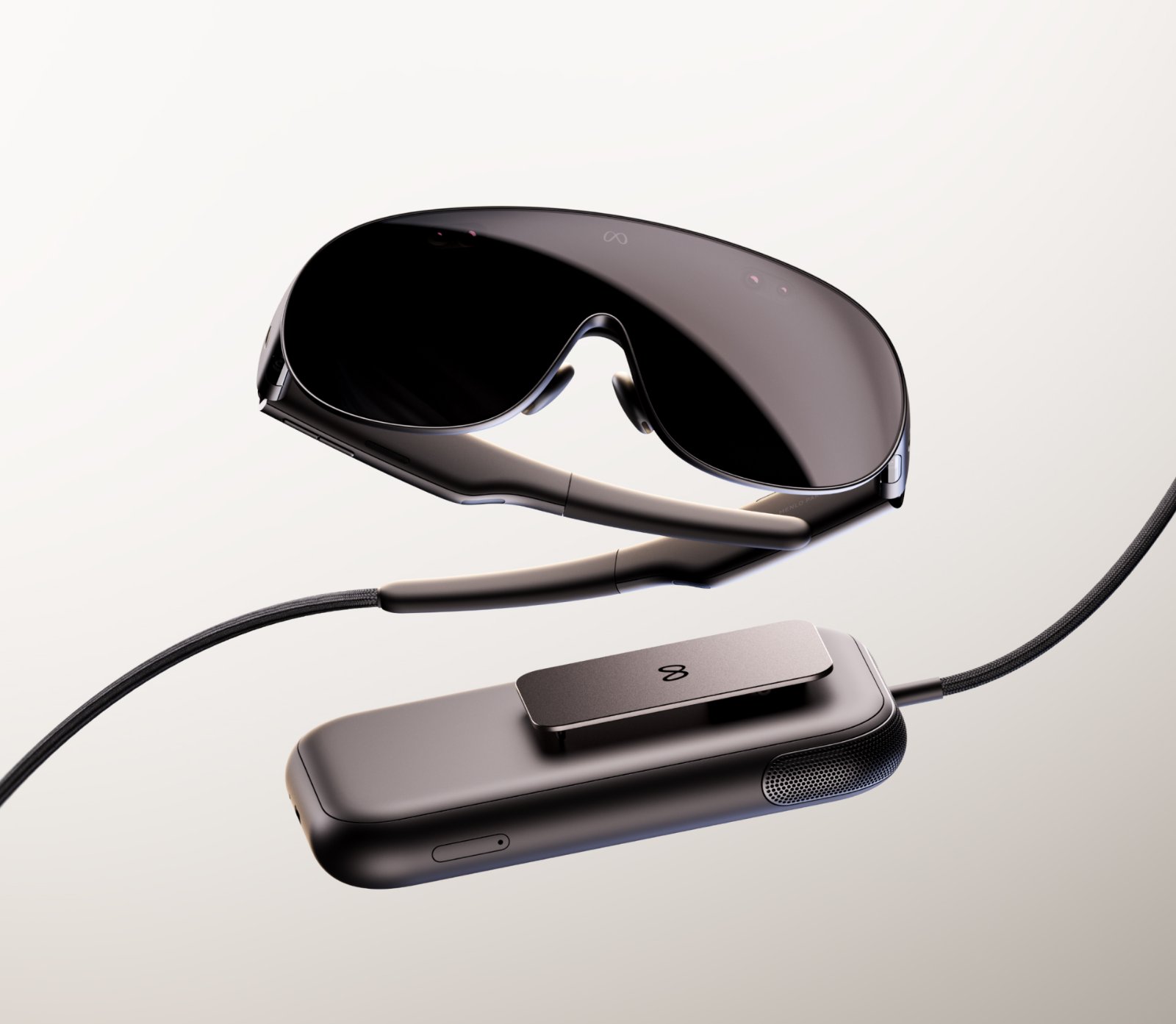 Meta VR Glasses: A 100-Gram Headset for the Next Generation of Work in VR 1 Meta VR Glasses with the compute puck and hybrid cable